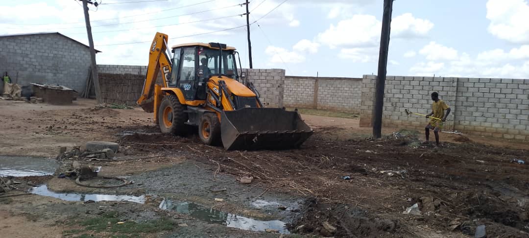 Field preparation work at a community site